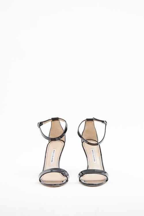 Manolo Blahnik Black Patent Chaos Sandal