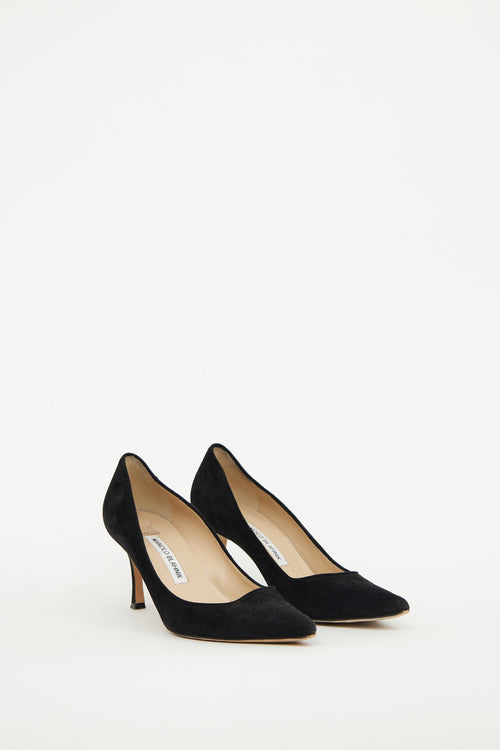 Manolo Blahnik Black Suede Pump