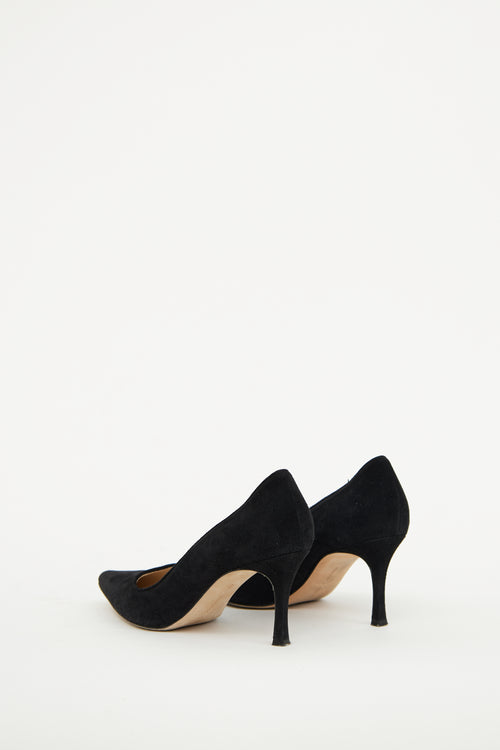 Manolo Blahnik Black Suede Pump