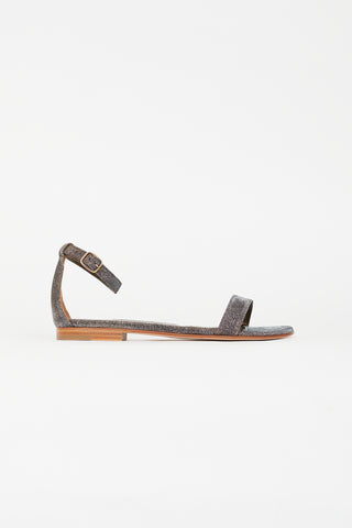 Manolo Blahnik Bronze Metallic Chafla Sandal