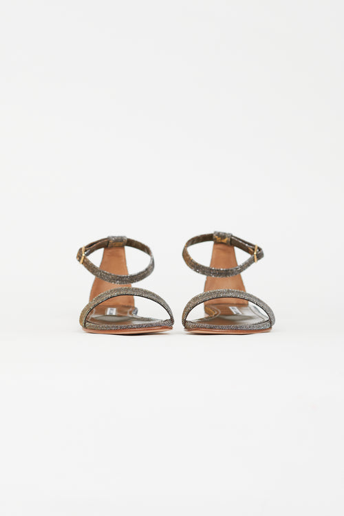 Manolo Blahnik Bronze Metallic Chafla Sandal