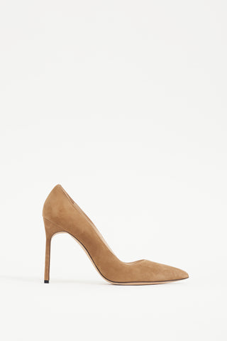 Manolo Blahnik Brown Suede Pointed Heel