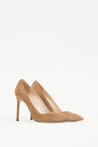 Manolo Blahnik Brown Suede Pointed Heel