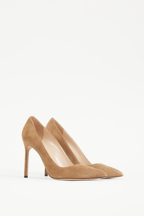 Manolo Blahnik Brown Suede Pointed Heel