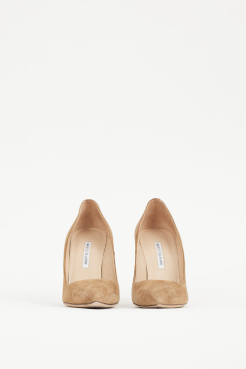 Manolo Blahnik Brown Suede Pointed Heel