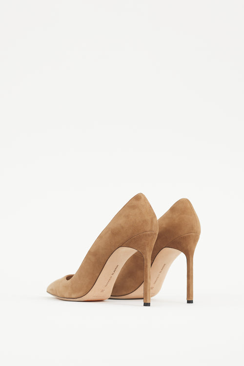 Manolo Blahnik Brown Suede Pointed Heel