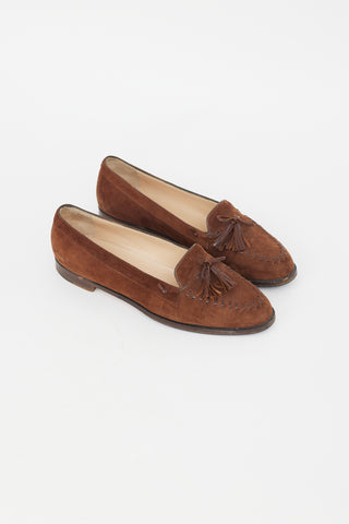 Manolo Blahnik Brown Suede Tassel Loafer