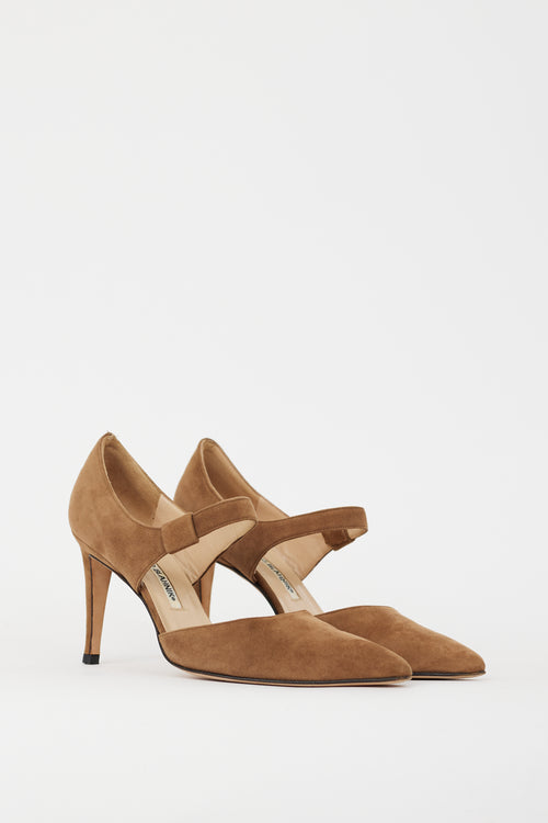 Manolo Blahnik Brown Suede Mary Jane D
Orsay Pump