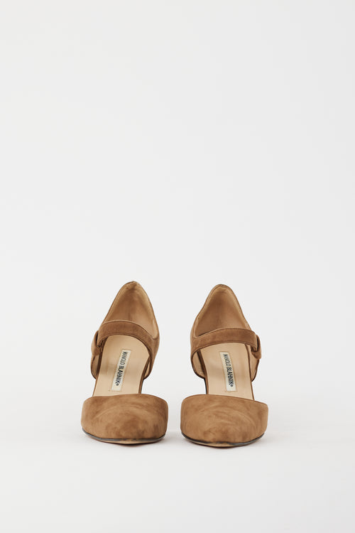 Manolo Blahnik Brown Suede Mary Jane D
Orsay Pump