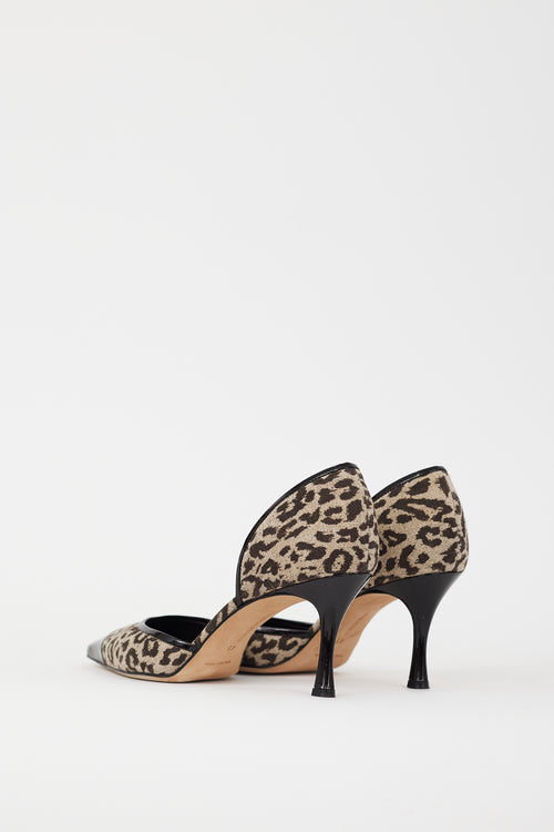 Manolo Blahnik Brown 
Grey Printed Dorle D
orsay Pump