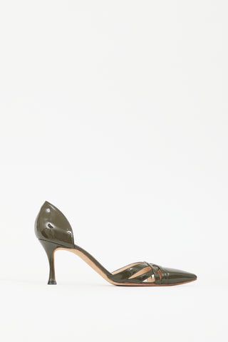 Manolo Blahnik Green Patent Leather D
orsay Pump