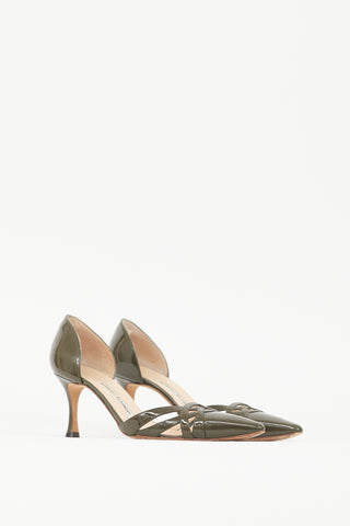 Manolo Blahnik Green Patent Leather D
orsay Pump