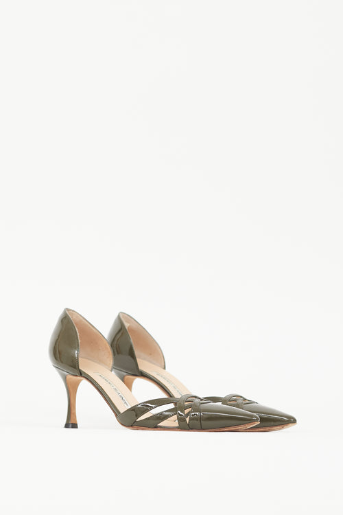 Manolo Blahnik Green Patent Leather D
orsay Pump