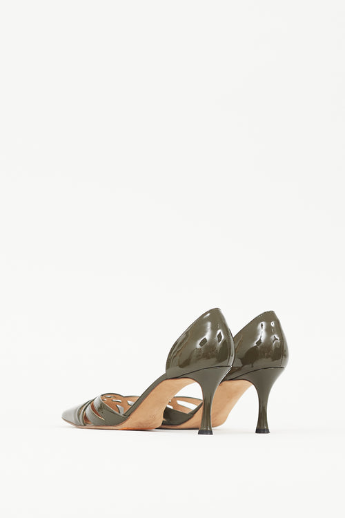 Manolo Blahnik Green Patent Leather D
orsay Pump