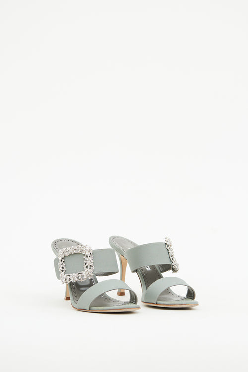 Manolo Blahnik Grey Gable Jewel Heel