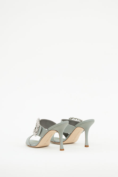 Manolo Blahnik Grey Gable Jewel Heel