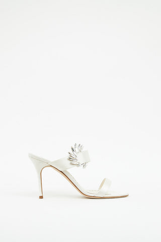 Manolo Blahnik White Chivela Sandal