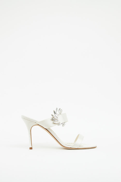 Manolo Blahnik White Chivela Sandal