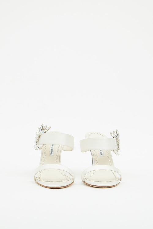 Manolo Blahnik White Chivela Sandal