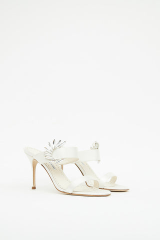 Manolo Blahnik White Chivela Sandal