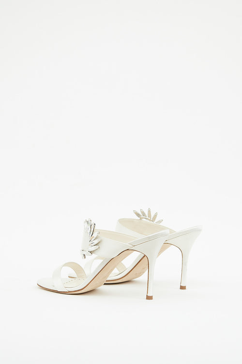 Manolo Blahnik White Chivela Sandal