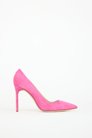 Manolo Blahnik Pink Suede BB Pump