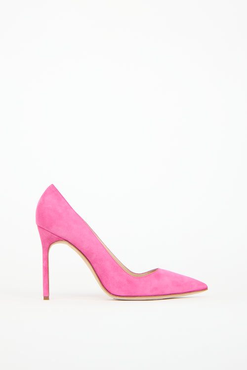 Manolo Blahnik Pink Suede BB Pump