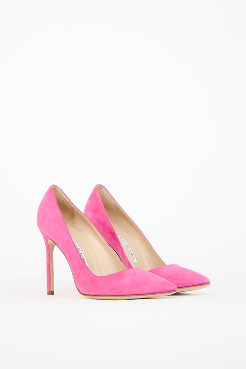 Manolo Blahnik Pink Suede BB Pump