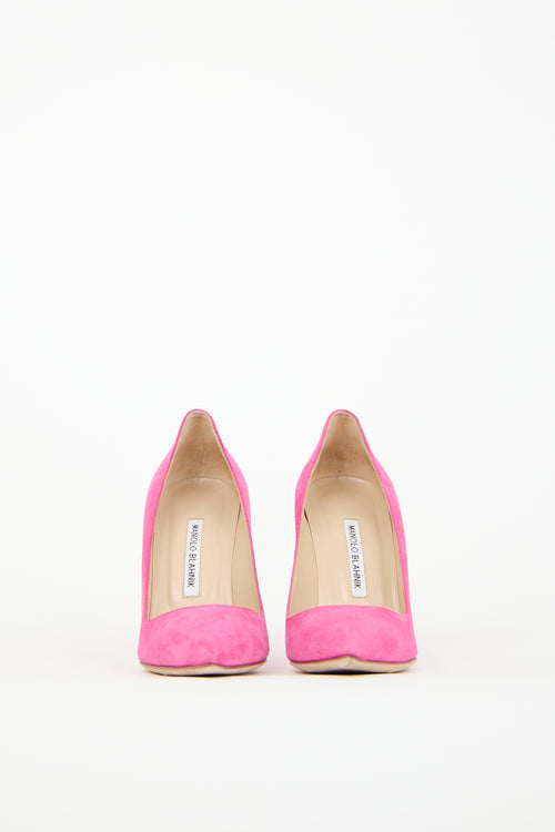 Manolo Blahnik Pink Suede BB Pump