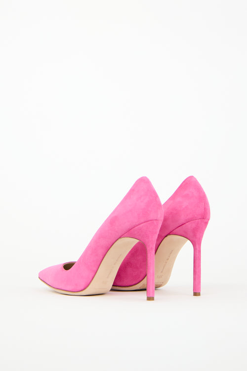 Manolo Blahnik Pink Suede BB Pump