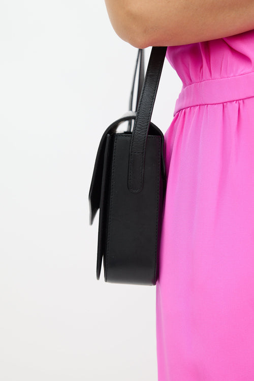 Mansur Gavriel Black Leather Envelope Flap Crossbody Bag