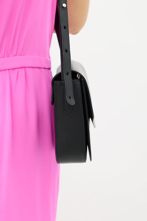 Mansur Gavriel Black Leather Envelope Flap Crossbody Bag