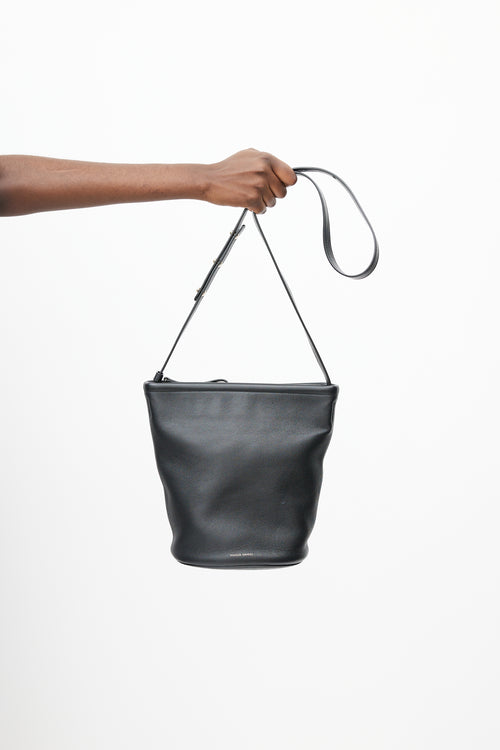 Mansur Gavriel Black Leather Bucket Bag