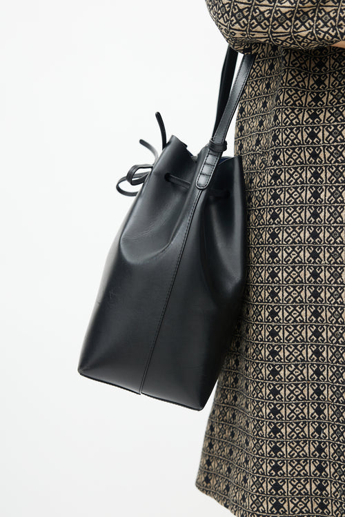 Mansur Gavriel Black Leather Bucket Bag