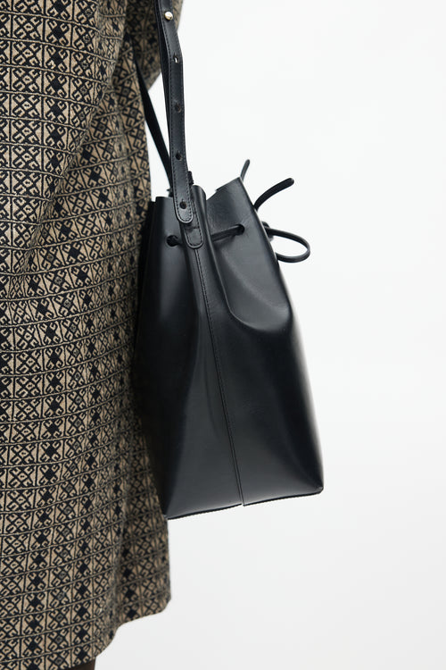 Mansur Gavriel Black Leather Bucket Bag