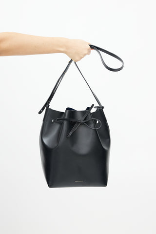 Mansur Gavriel Black Leather Bucket Bag