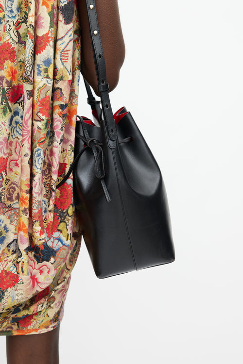 Mansur Gavriel Black Leather Bucket Shoulder Bag