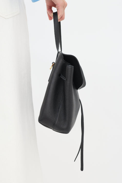 Mansur Gavriel Black Pebbled Leather Lady Bag