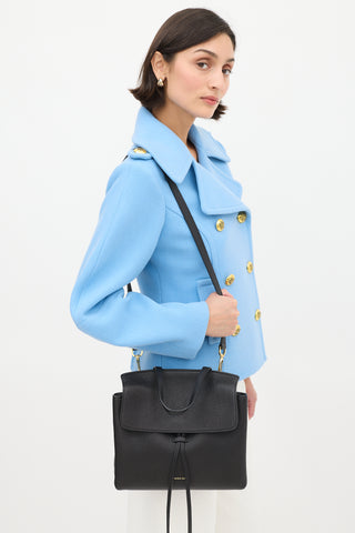 Mansur Gavriel Black Pebbled Leather Lady Bag