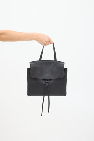 Mansur Gavriel Black Pebbled Leather Lady Bag