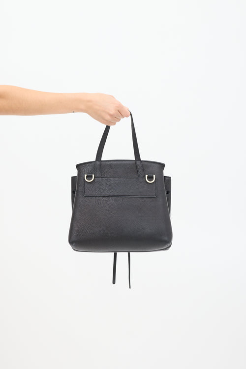 Mansur Gavriel Black Pebbled Leather Lady Bag