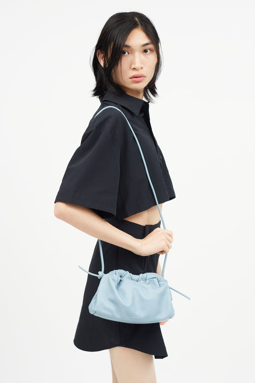 Mansur Gavriel Blue Leather Cloud Clutch