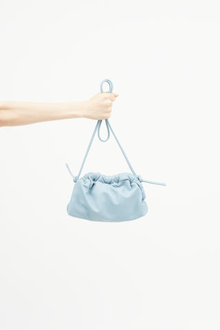 Mansur Gavriel Blue Leather Cloud Clutch