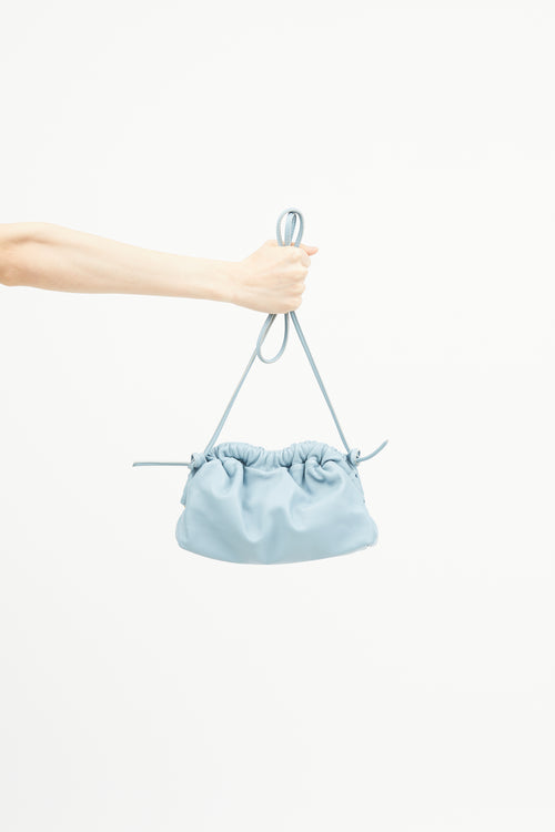 Mansur Gavriel Blue Leather Cloud Clutch