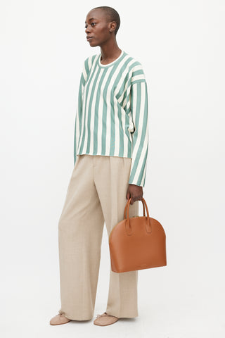 Mansur Gavriel Brown Rounded Top Handle Bag