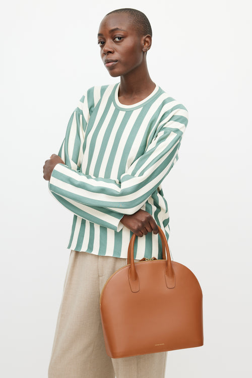 Mansur Gavriel Brown Rounded Top Handle Bag