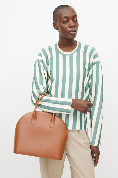 Mansur Gavriel Brown Rounded Top Handle Bag