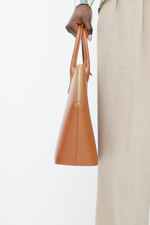 Mansur Gavriel Brown Rounded Top Handle Bag