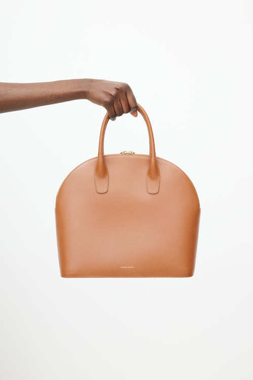 Mansur Gavriel Brown Rounded Top Handle Bag