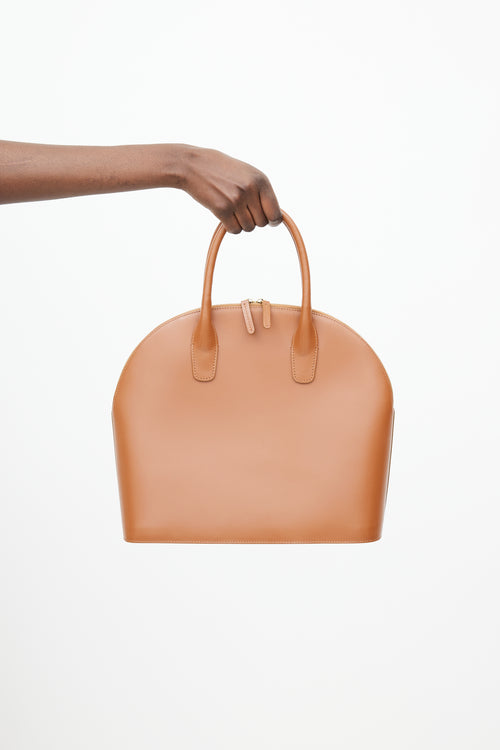 Mansur Gavriel Brown Rounded Top Handle Bag